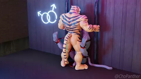 Huge Tiger Facefucks Bound Panther [Chopanther Animations]