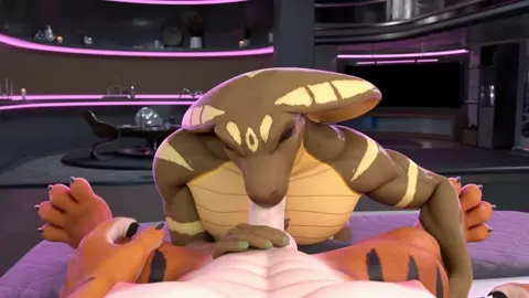 Snake Blows Hung Tiger - Huge Cumshot [Chopanther]