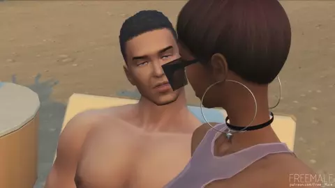 Wanda Walters Relaxing on the Beach 4K