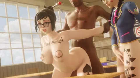 Mei gets railed in School and Dva watches [BLACKED Edit] (Cawniel)