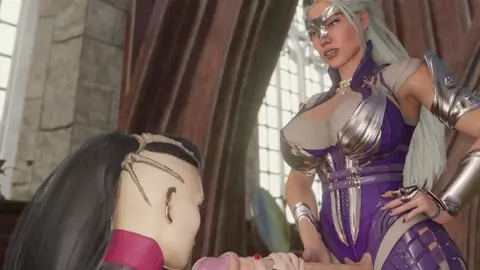 Mileena stroking Sindel