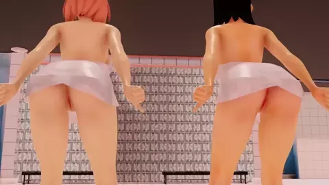 mmd - sad cat dance, Sakura and Sarada