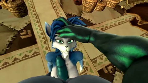 Krystal eats lizardman cum