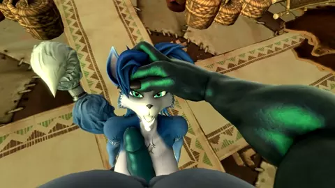 Krystal eats lizardman cum