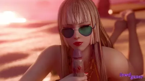 Beach glucking with Lili (white)