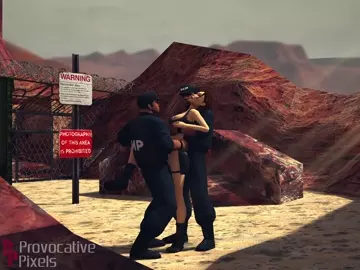 Lara caught by the guards [Tomb Raider]