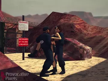 Lara caught by the guards [Tomb Raider]