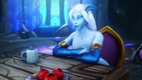 draenei and a green orc