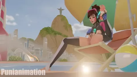 Dva Masturbating on the beach
