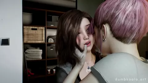 Pretty girls kissing