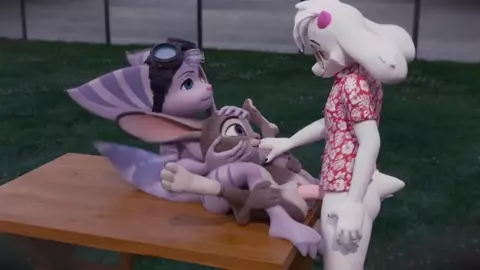 Rivet/Judy/Ralsei threesome