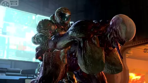 Hell Knight slain by doomslayer
