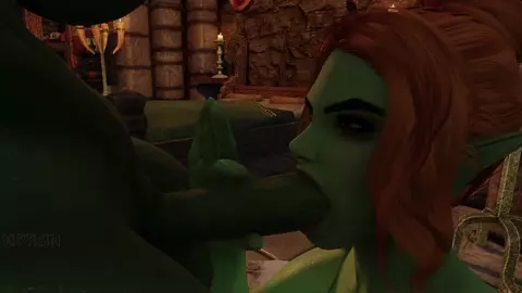 Goblin Fucks juicy redhead Orc