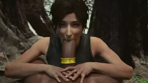 Lara Croft Sucking a Fat Dick