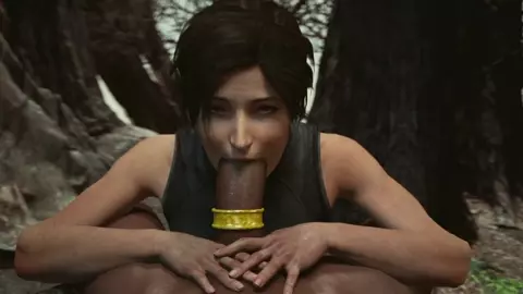 Lara Croft Sucking a Fat Dick