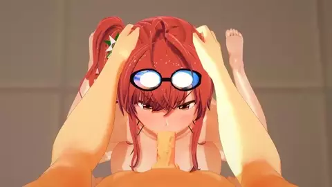 Zara(Azur Lane) Striptease in the Pool(Blowjob Scene)