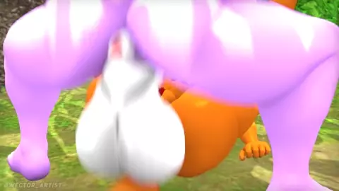 Blaze and Sticks in forest