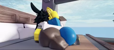 Femboy Bunny uses a Plushie