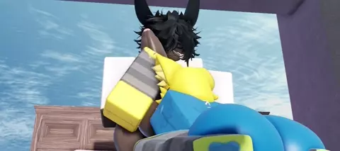 Femboy Bunny uses a Plushie