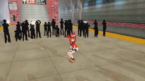 May exposes herself at the Battle Subway