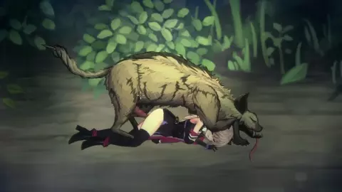 Vivi and the magical island - Vivi attacked by hyena.