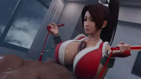 Mai makes good use of her best assets.(black) [4k][Laosduude]