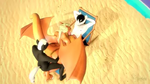 (HornyForest) Nube Beach animation (Charizard Version)