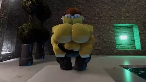 A big bee up in a small femboy cat... this don't math...