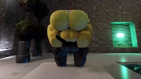 A big bee up in a small femboy cat... this don't math...