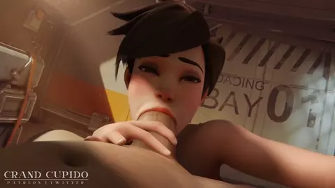 Tracer Trying Hard to Give the Best Blowjob