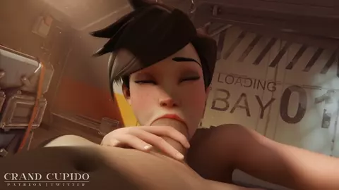 Tracer Trying Hard to Give the Best Blowjob