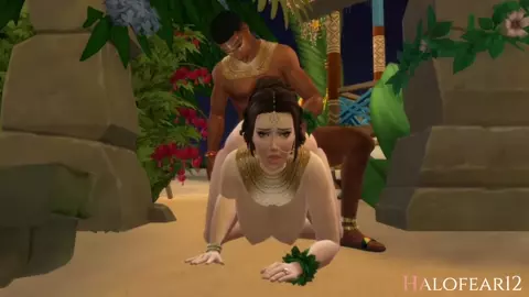 African dominates tribewife in front of father & son (experiment scenes)