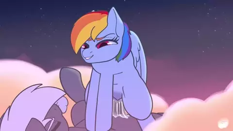 Storytellerdraw - Rainbow Dash Riding Tempest Streamrider Loop