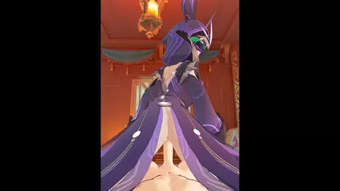 Masked Electro Cicin Mage rides Aether Reverse Cowgirl (Genshin Impact)