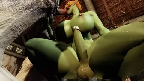 Futa Orc and Her Juicy Cock Ride Troll