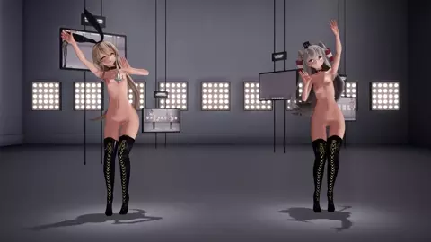 Shimakaze & Amatsukaze - Heart Pie Dancehall [MMD R18] P-chan