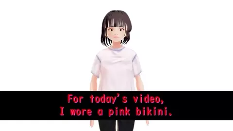 Toyota Nono Animation girl shakes her big tits with pink bikini.【hentai】