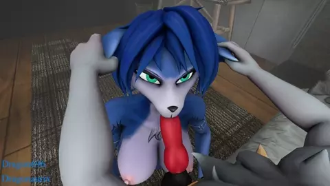 Braixen playing rough with Krystal