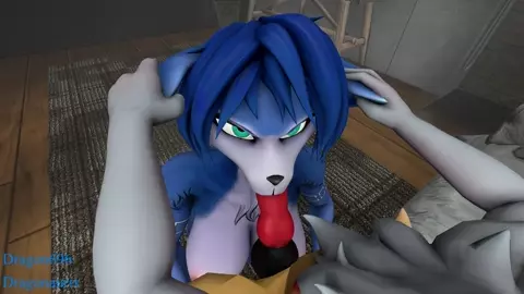 Braixen playing rough with Krystal