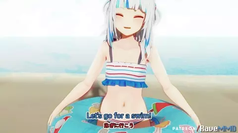 Gura likes to Tease [RaveMMD]