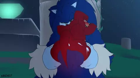 Knuckles riding Werehog