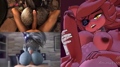 Futa Fexa Edging for Furry Extended Assjob Compilation Splitscreen