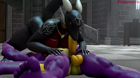 Spyro in one of Secret Corrupt  Cynder lair