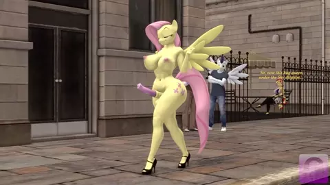 Fluttershy walks out naked