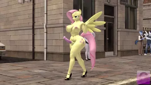 Fluttershy walks out naked