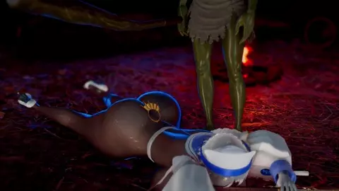 Sword Maiden incarcerated by Goblin