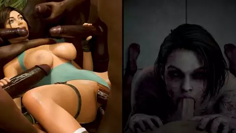 Jill Valentine VS Lara Croft | BBC Fuck Battle | PMV