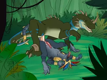 Lizardman and his mount