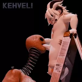 Thick coil head sucks on big furry's cock!!!