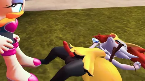 Rouge ballbusts Braixen by FanKOK